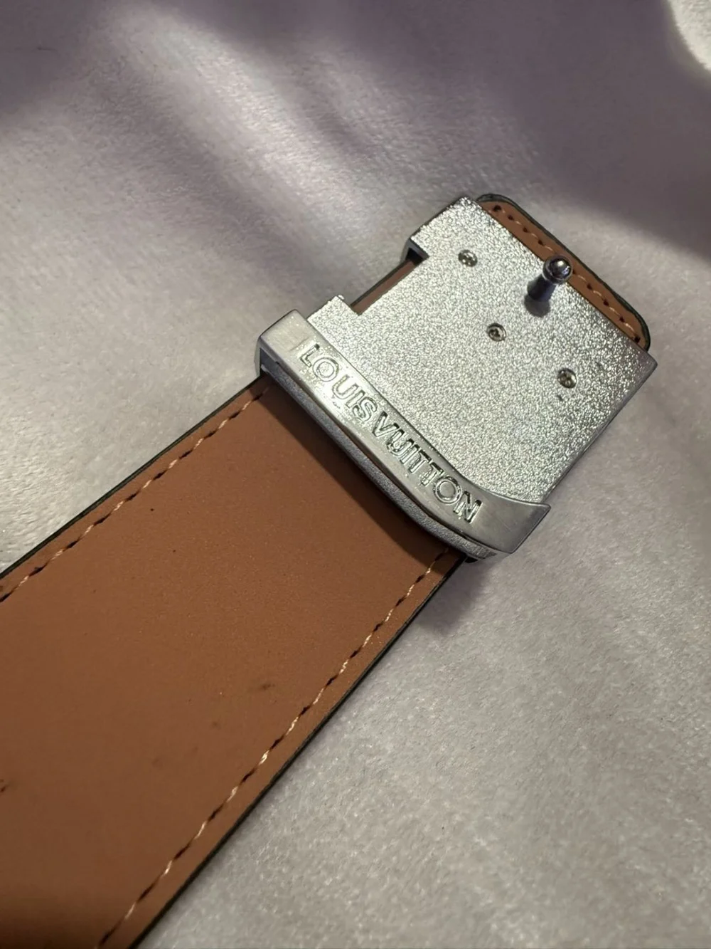 Louis Vuitton Belt with Silver LV Buckle